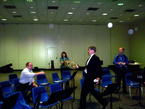 Rudy and Dean discussing Dean's horn - 09 Jul 2005
